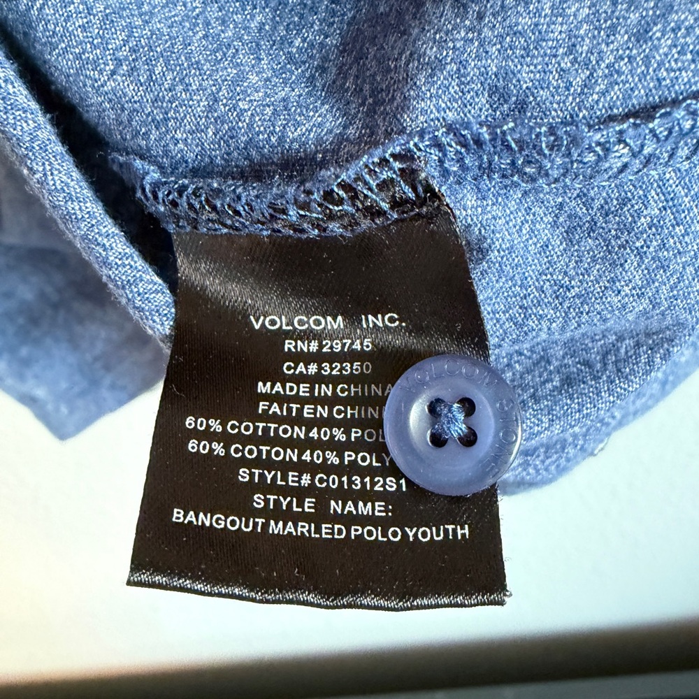 Volcom Boy's Heathered Navy Polo Shirt - Picture 5 of 5